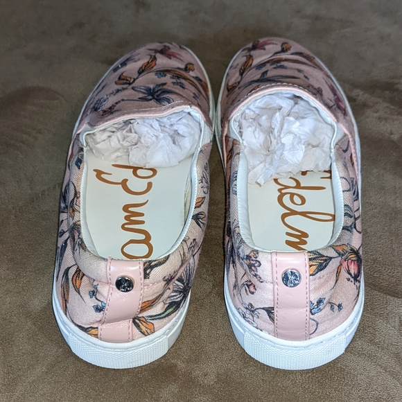 Sam Edelman Lily Floral Slide On Sneakers Shoes Flowers Pink - Picture 4 of 7